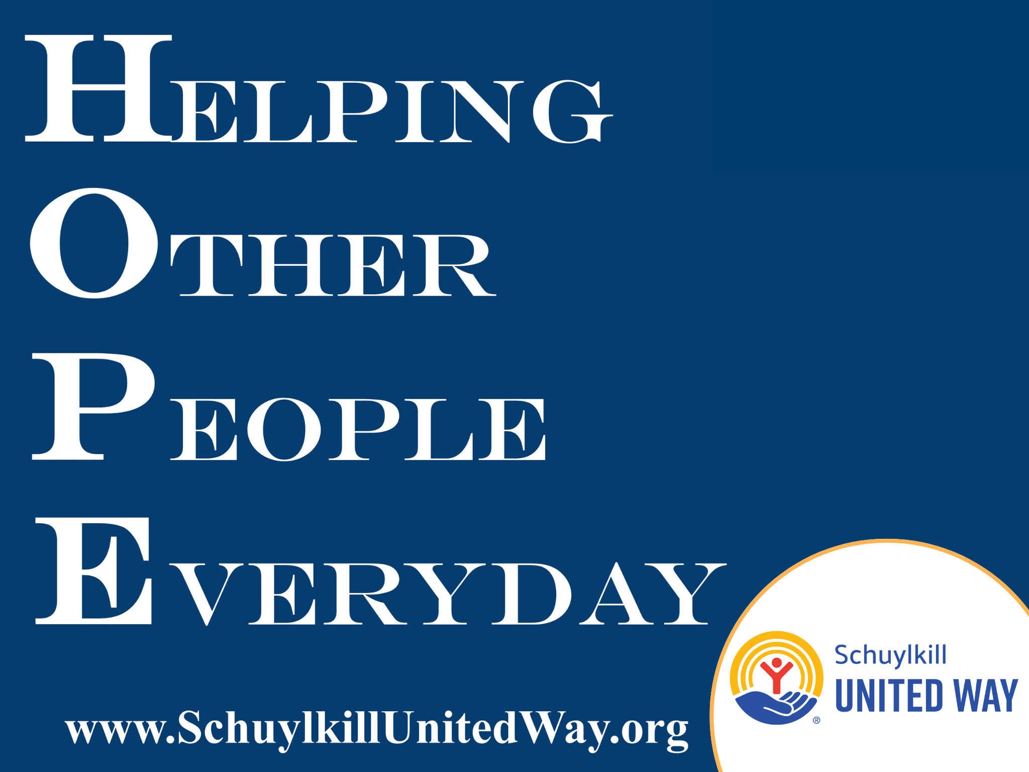 schuylkill united way hope helping other people everyday